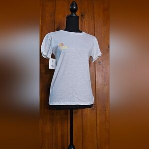 Fitted White and Gray Short Sleeve Tee